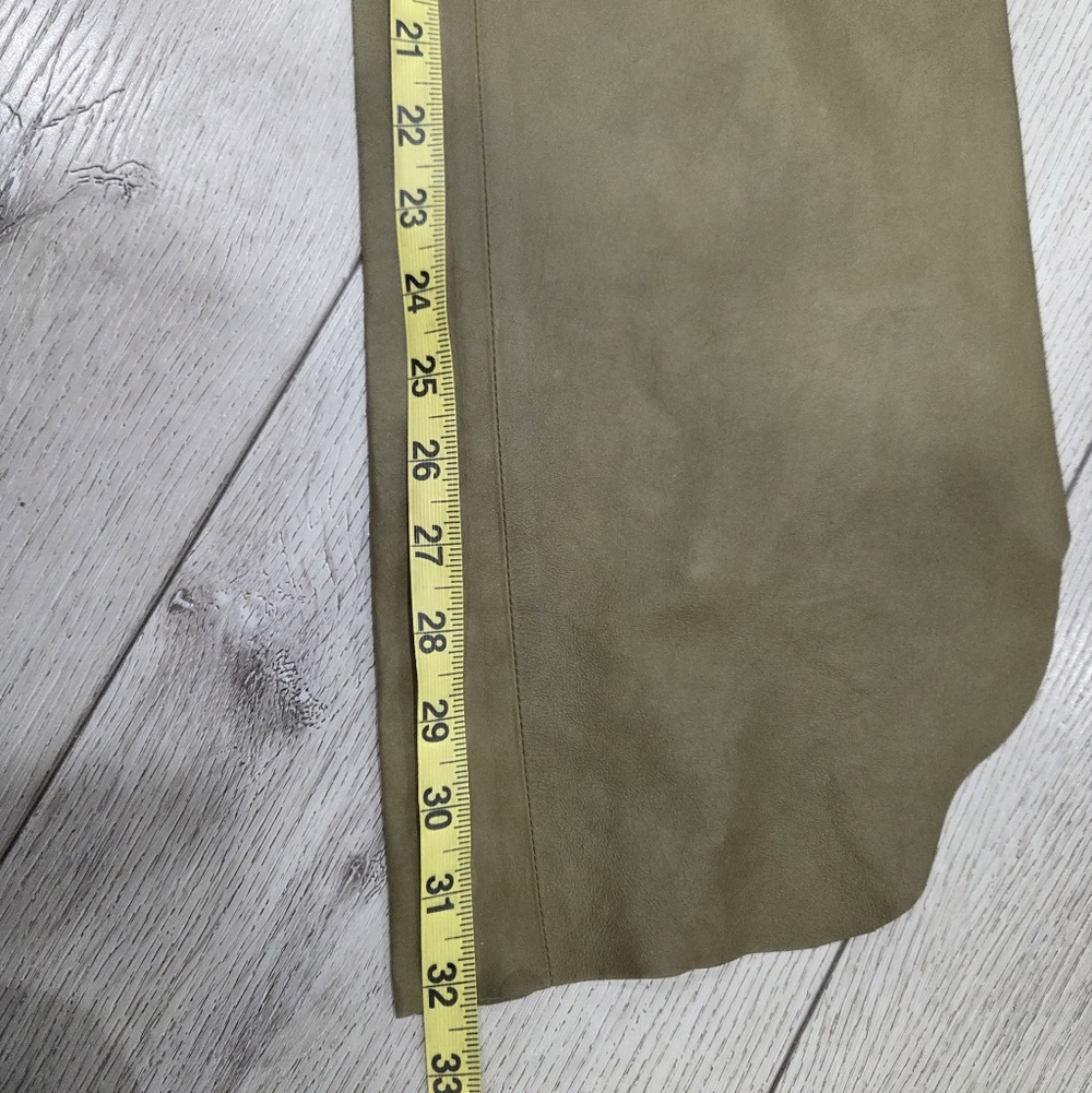 Rare Plein Sud Leather Olive Green  Button-Up Pant Set - Picture 14 of 16